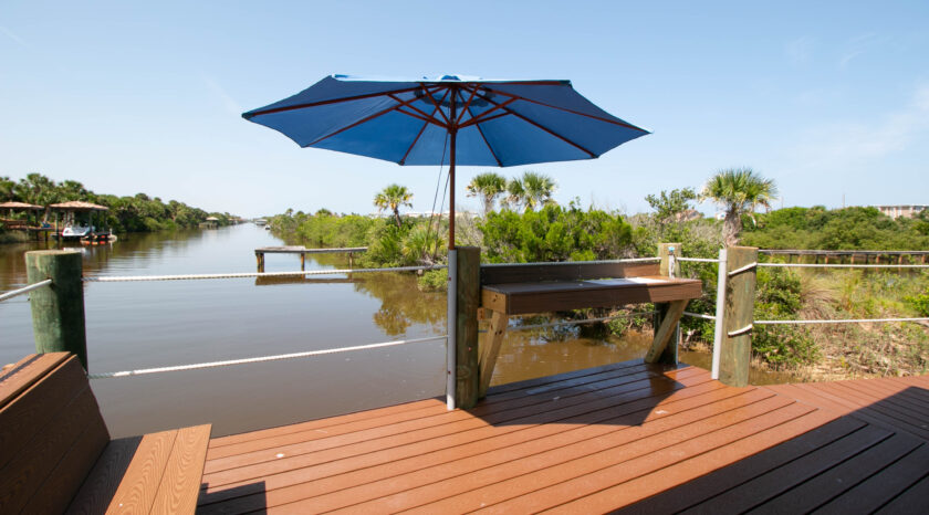 Private dock with Fish table
